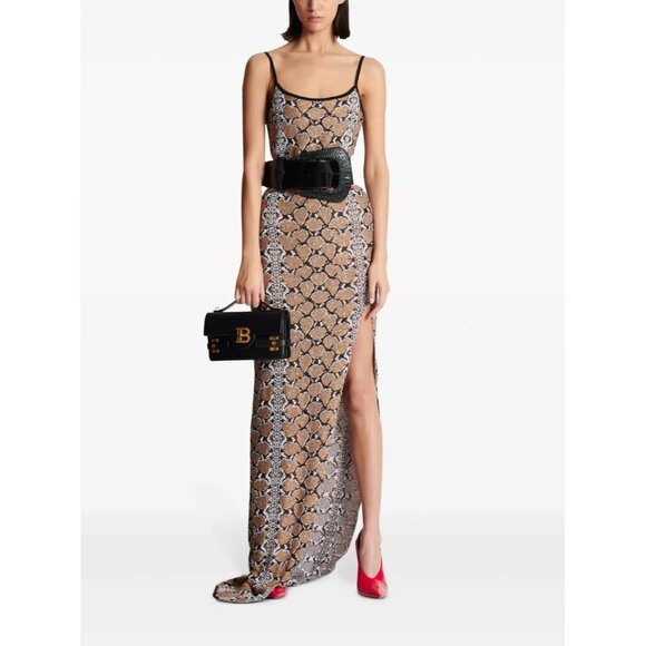 Balmain Dresses & Skirts - NWT $2,970 Balmain Python Jacquard Glittered Maxi Dress Brown Size US 6
